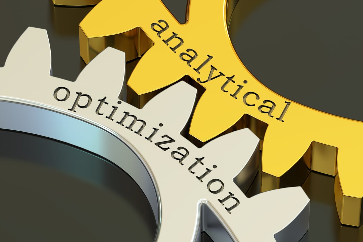 analytical optimization concept on the gearwheels, 3D rendering